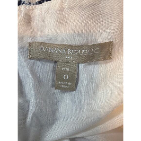 Banana Republic Mini Geometric Overlay Sleeveless Dress Blue White size 0 Petite - Picture 6 of 10